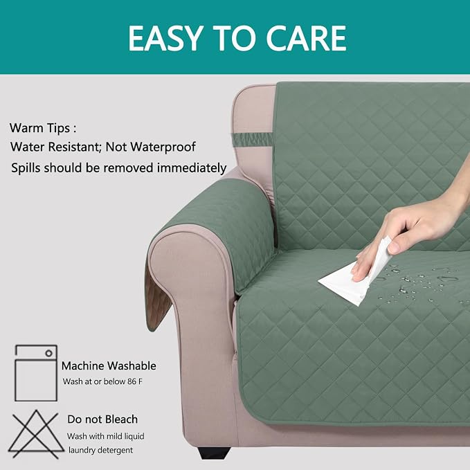 U-NICE HOME Reversible Oversized 28''Chair Covers, Pet Friendly, Elastic Straps - Image 4