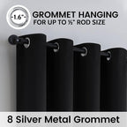 SimpleHome Black 100% Blackout Curtains Room Darkening Living Room 84 Inch | - Image 6