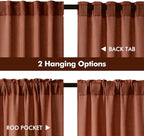 MIULEE Burnt Orange Fall Kitchen Curtain 36 Inch Length 2 Panels Farmhouse | - Image 4