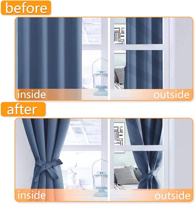Blackout Curtains for Bedroom, 52 x 63 Inches Length, Window Curtains, Living - Image 4