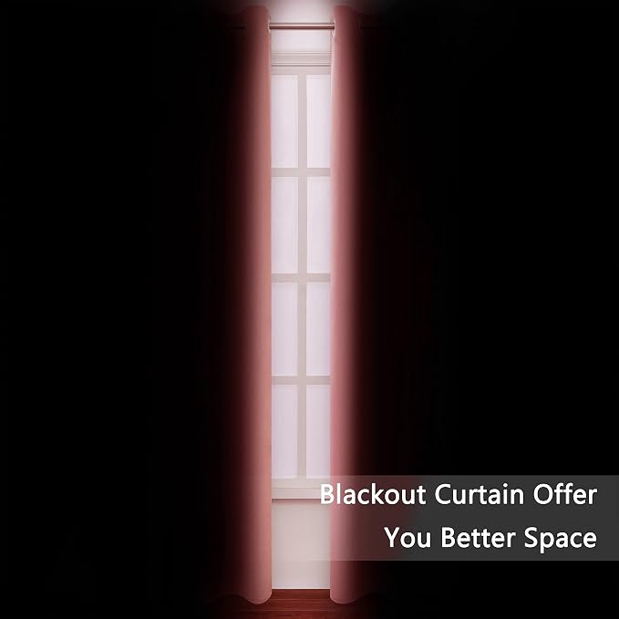 Blackout Curtains 52 x 84 inch/Coral Curtains Set of 2 Panels/Thermal Insulated - Image 3