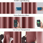MIULEE Dusty Rose Back Tab Blackout Curtains 52x63 Inches Long 2 Panels Set | - Image 5