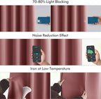 MIULEE Dusty Rose Back Tab Blackout Curtains 52x84 Inch Length 2 Panels Set | - Image 5