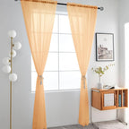 SpaceDresser Beige Sheer Curtains 4 Panels Rod Pocket Semi-Sheer Curtain 72 - Image 3