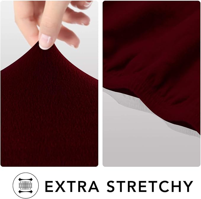 PureFit Stretch Couch Covers for Sofa Large Sofa Slipcovers Wine | 1-Piece - Image 4