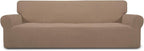 Easy-Going Stretch 4 Seater Oversized Sofa Couch Cover Camel | 1-Piece Extra by Easy-Going