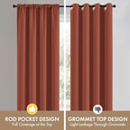 MIULEE Set of 4 Terracotta 45 Inch Short Blackout Kitchen Window Curtains | - Image 7