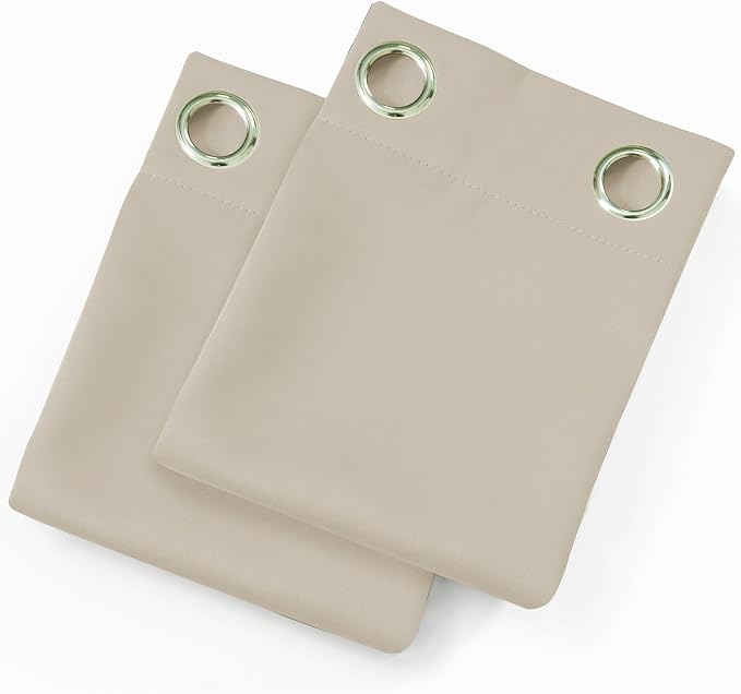 Light Beige Blackout Curtains 34 x 54 Inch Length/Set of 2 Curtain - Image 9