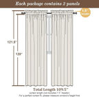 Chyhomenyc Extra Long Sage Green Sheer Curtains 120 Inches Long 2 Panels - Image 2