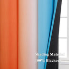 Ombre Orange and Blue Blackout Curtains 52Wx45L Inch Long | Gradient Curtains - Image 5