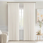 MIULEE Ivory Back Tab Blackout Curtains 52x84 Inch Length 2 Panels Set | Rod - Image 9
