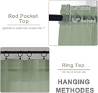 Sage Green Sheer Curtains 120 Inches Long 2 Panels Set, Airy Lightweight Sage - Image 4