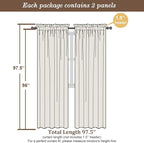 Chyhomenyc Taupe Sheer Curtains 96 Inches Long 2 Panels, Light Filtering Taupe - Image 3