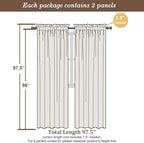 Chyhomenyc Blush Pink Sheer Curtains 96 Inches Long 2 Panels, Light Filtering - Image 3