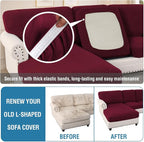 H.VERSAILTEX Sectional Couch Covers 8 Pieces Stretch Sofa Covers - Image 6