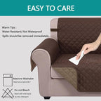 U-NICE HOME Large Sofa Cover Reversible Couch Cover, Chocolate/Taupe | - Image 5