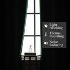 Black and Green Ombre Blackout Curtains 102 Inches Long | Curtains - Image 3