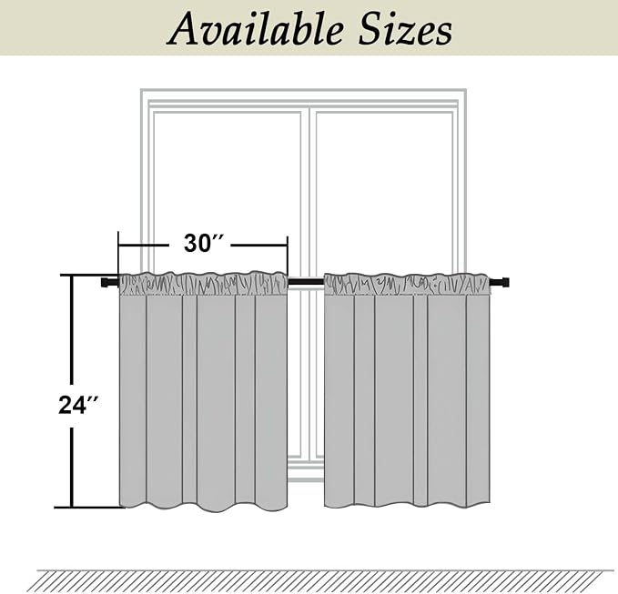 Simplebrand Ava Pure White Curtains 24 Inches Long 2 Panels, Light Filtering - Image 9