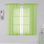 Simplebrand Lime Sheer Curtains 72 Inches Long 2 Panels by Simplebrand