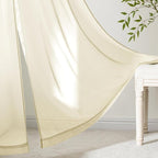 MIULEE Light Cream Sheer Curtains 63 Inches Long 4 Panels 42 x 63 Inches | - Image 7