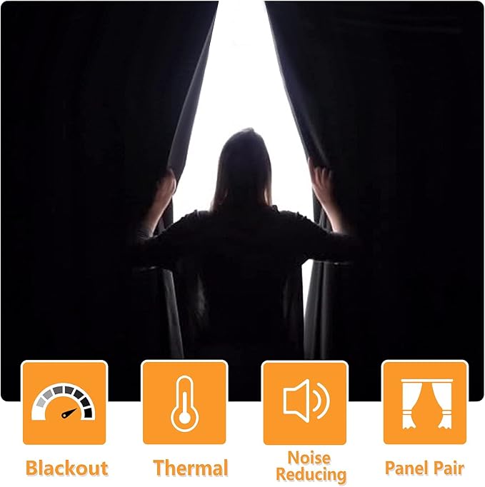 RV Blackout Curtains for Bedroom 52 x 36 Inch Long Burgundy 2 Panel | Thermal - Image 2