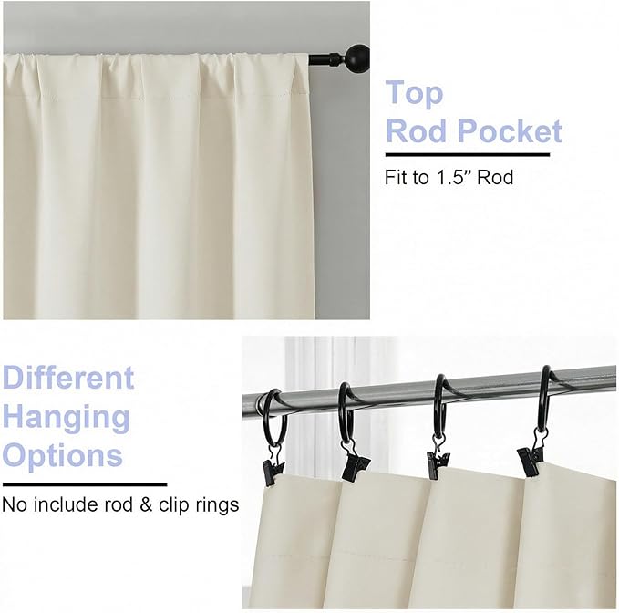 Simplebrand Ava Light Beige Light Filtering Curtains - Image 4