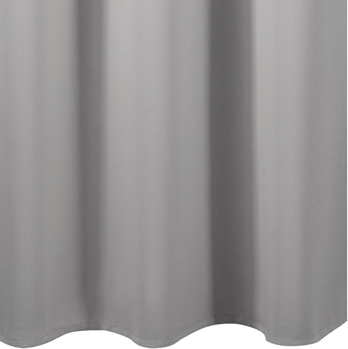 Blackout Curtains 66 x 72 Inch Long Light Grey Curtains Set of 2 Panels Room - Image 8