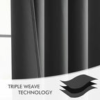 MIULEE Grey Back Tab Blackout Curtains 52x96 Inch Long 2 Panels Set | Rod - Image 7