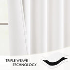 MIULEE Pure White Back Tab Blackout Curtains 52x72 Inches Long 2 Panels Set | - Image 7