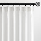 Topfinel White Pinch Pleat Linen Curtains by Topfinel