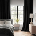 MIULEE Black Back Tab Blackout Curtains 66x84 Inch Length 2 Panels Set | Rod - Image 2