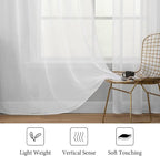 MIULEE White Window Sheer Curtains 2 Panels Width 42 x Length 84 Inches | Window - Image 4
