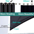 Yakamok Pure White 100% Blackout Curtains 72 Inches Long 52" Wide 2 Panel | - Image 5