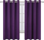 Purple Blackout Curtains 66 x 63 Inch Length/Set of 2 Curtain Panels/Thermal - Image 2