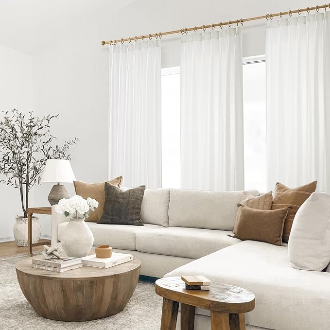 Topfinel 96 Inches Long Pinch Pleated Semi Sheer Curtains - Image 6