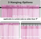 Chyhomenyc Pink Sheer Curtains 96 Inches Long 2 Panels, Light Filtering Pink - Image 5