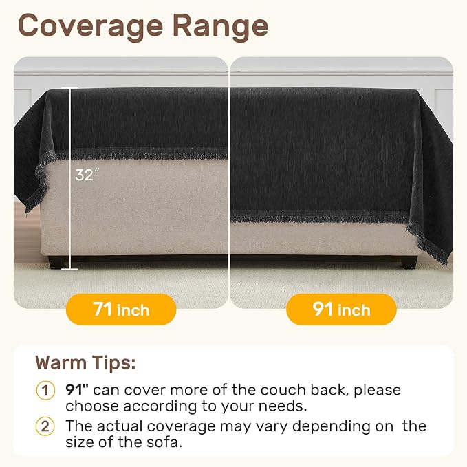 2 Pieces Sectional Couch Covers L Shaped Cover XXXL Charcoal Gray | Thick - Image 5