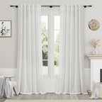 Off White Linen Curtains 90 Inches Long by Nanspring
