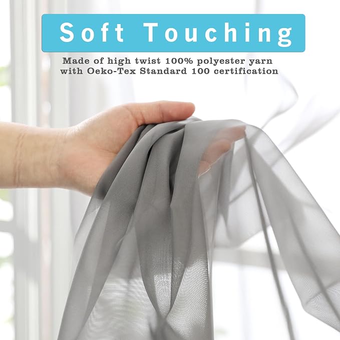 Grey Sheer Curtains - Image 3