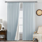 Pinch Pleated Linen Curtains 100% Blackout 84 Inches Long by AUSSPVOCT