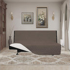 Easy-Going Reversible Couch Cover, Large Futon Sofa, Taupe/Ivory | Machine - Image 2