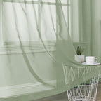 2 Panels Sheer Sage Green Curtains 72 Inches Length Window Treatment - Image 6
