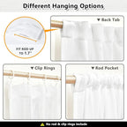 MYSKY HOME Floor to Ceiling Curtains 120 Inches White Sheer Window Drapes 2 - Image 3