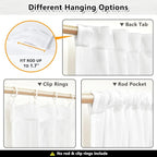 MYSKY HOME White Linen Sheer Curtains 63 inch length Light Filtering Semi Sheer - Image 3