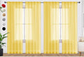 SpaceDresser Yellow Sheer Curtains 4 Panels Rod Pocket Semi-Sheer Curtain 72 by SpaceDresser