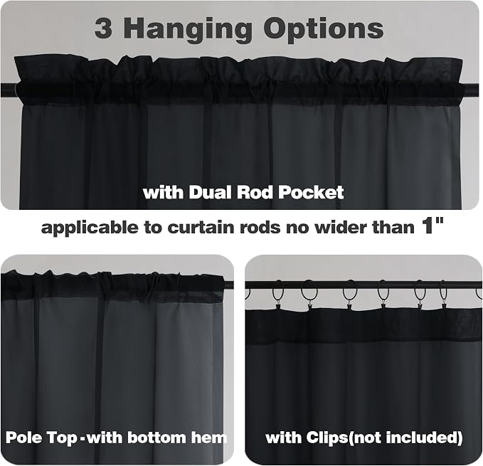 Chyhomenyc Black Sheer Valances - Image 4