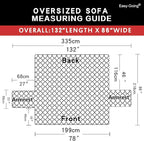Easy-Going Reversible Couch Cover, 3 Cushion Sofa, Wine/Beige | Machine - Image 6