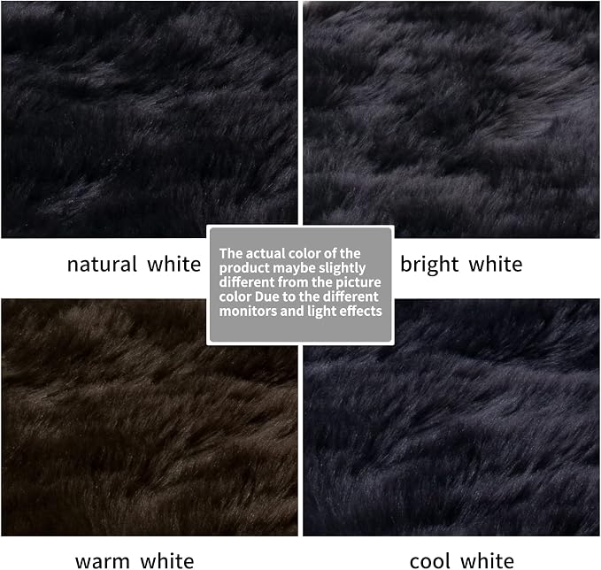 SERISSA 3x5 Fluffy Black Faux Fur Area Rug - Image 6