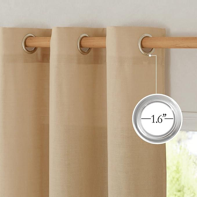 NICETOWN Living Room Curtains 84 inch Long Linen Blend, Grommet Privacy Added - Image 3