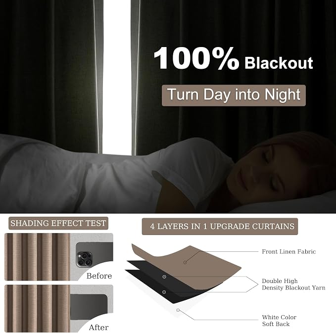 Topfinel 132 Inch Curtains 2 Panels - Image 4